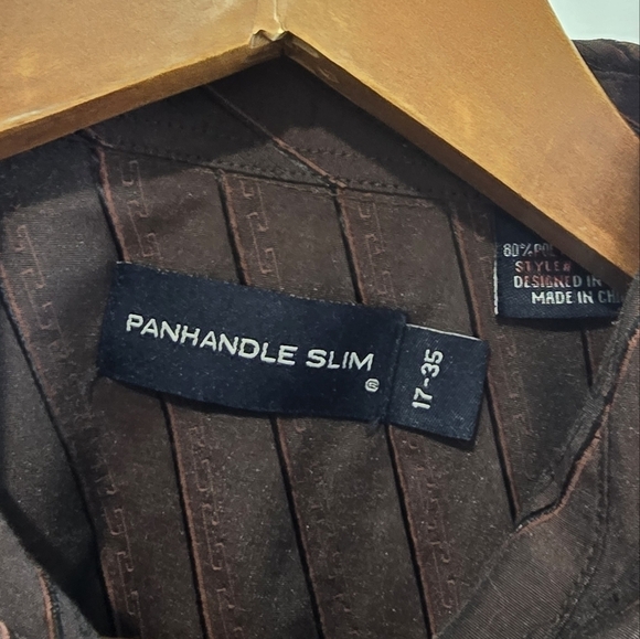 Panhandle Slim Shirt Mens XL Brown Lightweight Snap Button Western Cowboy  Vtg - Picture 3 of 13